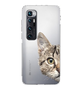 Xiaomi  Mi 10 Ultra  Kamera Korumalı Kapak Catface Tasarımlı Şeffaf  Kılıf