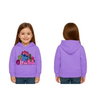 Unisex Stitch Baskılı Çocuk Swaetshirt Baskılı Kapüşonlu 3 İplik Şardonlu (Lila)