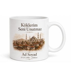Doğum Tarihli Memleket Kupası Kişiye Özel Baskılı Kupa Bardak Hediye