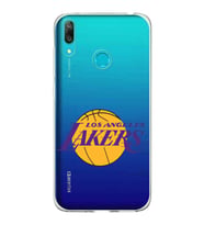 Huawei Y7 2019 Uyumlu Kapak LA Lakers Tasarımlı Şeffaf Silikon Kılıf