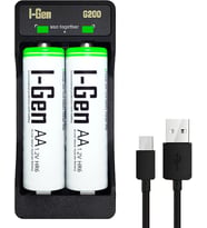 Batteries G227 2’li AA/AAA/9V Pil Şarj Aleti + 2 Adet AA 2700 mAh 1.2 V Ni-MH Şarjlı Kalem Pil Seti