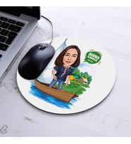 Kişiye Özel Karikatürlü Sandaldaki Kadın Mousepad