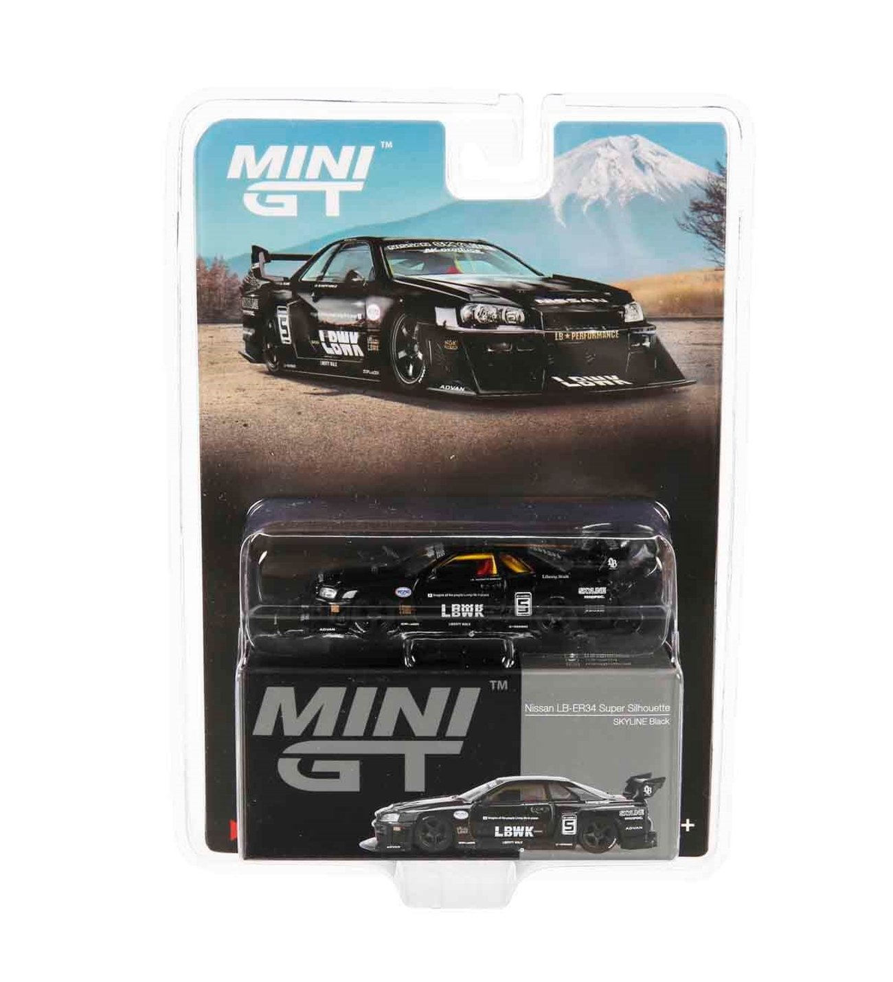 Mini GT Nissan LB ER34 Super Silhouette Skyline Black BL