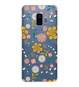Samsung Galaxy S9 Plus Kapak Çiçek Tasarımlı Şeffaf Silikon Kılıf
