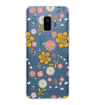 Samsung Galaxy S9 Plus Kapak Çiçek Tasarımlı Şeffaf Silikon Kılıf