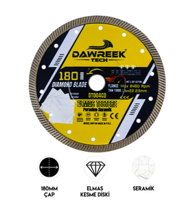 180mm Premium İnce Turbo Pro Elmas Testere (Porselen-Seramik)