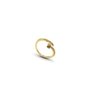 Zirkon Taşlı Çivi Model Ayarlanabilir Yüzük Gold Kararmaz Anti Alerjik