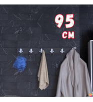 Modilayn ARI Serisi 18 Kancalı Banyo Askısı - 6'lı Set (91,4x9,6 cm) Ekstra Düzen ve Yer Tasarrufu