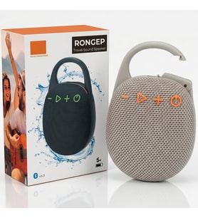 [Travel-Sound] Taşınabilir Bluetooth Hoparlör V5.3 Önü Kumaş Kaplı TFT/AUX/USB Destekli RGB Işıklı IPX6 Su Sıçramalarına Dayanıklı Type-C Şarjlı Kablosuz Speaker (Gri)