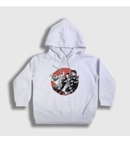 Presmono Unisex Çocuk Beyaz Team Anime Demon Slayer Kimetsu No Yaiba Kapüşonlu Sweatshirt 309062tt