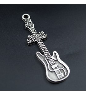 Avenged Sevenfold Elektro Gitar Kolye Ucu - Antik Gümüş Kaplama - Kod:321