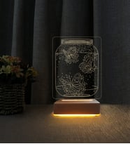 Kelebekli Lamba Kişiye Özel İsimli 3d Led Masa Lambası Doğum Günü Hediyesi Lamba