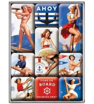 Nostalgic Art Pin Up Ahoy Magnet Set 9 Parça
