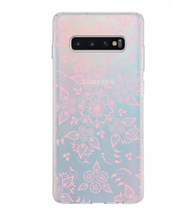 Samsung Galaxy S10 Plus Kapak Nostalji Desen Tasarımlı Şeffaf Silikon Kılıf
