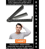 Hediyelik Seyahat Gündelik Çanta Boy Paslanmaz Çelik Gövdeli Özel Şık Tasarımlı Katlanabilir Tarak