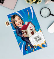 Kişiye Özel 240 Parça Emlakçı Temalı Karikatürlü Puzzle