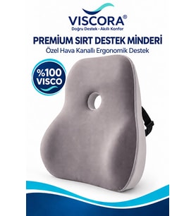 Premium Ortopedik Sırt Destek Minderi – Hava Kanallı %100 Visco Bel Desteği