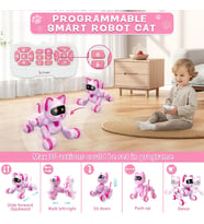 Uzaktan Kumandalı Programlanabilir İnteraktif Mutlu Kedi Meow Pembe Renk 30 Fonksiyonlu