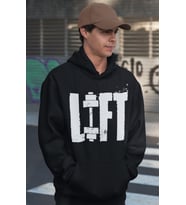 Bodybuilding Fitness LIFT Baskılı Unisex Oversize Gym Sporcu Hoodie