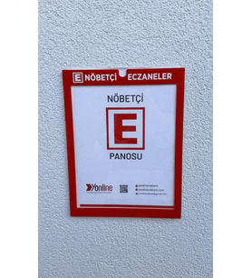 Nöbetçi Eczane Bilgilendirme Panosu Pratik Kullanım Kendinden Yapışkanlı (Kırmızı)