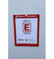 Nöbetçi Eczane Bilgilendirme Panosu Pratik Kullanım Kendinden Yapışkanlı (Kırmızı)
