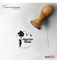 Kız Balonlar Kişiye Özel Kitap Damgası Kitap Mührü Kaşe Kitap Mühür Özel Damga 420