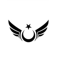 Kanatlı Ay Yıldız Sticker Oto Araba Sticker Cam Sticker Siyah 20 X 11 Cm