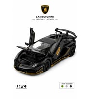 Lisanslı 1:24 Alaşım Lamborghini Aventador SVJ Koleksiyonluk Die-Cast Metal Araba Siyah