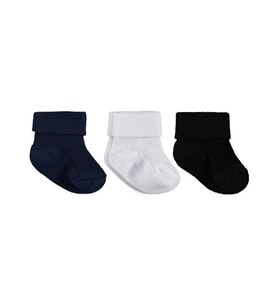 Civil Baby Basic Kıvrık 3'lü 6- Bebek Erkek Çorap Set - Standart 18 Ay