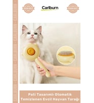 Özel Üretim Kedi Köpek Tüy Toplama Fırçası Pati Tasarımlı Otomatik Temizlenen Evcil Hayvan Tarağı