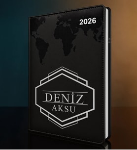 BK Gift Kişiye Özel İsimli Termo Sert Kapak 2026 Siyah Ajanda -4, Öğretmenler Günü Hediyesi, Yeni İş Hediyesi