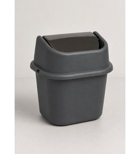 Çöp Yut Tezgah Üstü Çöp Kovası 3 L - Antrasit Mutfak Banyo Sallanır Kapak Mini Çöp Kutusu