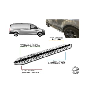 MERCEDES VİTO W447 PANEL VAN UZUN ŞASE ARACA ÖZEL PRV1 YAN BASAMAK 2016 2017 2018-19-20-21-22-23-24