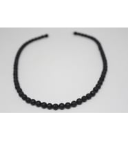 Lav Taşı Kolye 6 mm Kehribar Klipsli