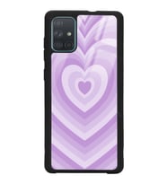 Samsung A71 Uyumlu Lila Kalpler Tasarımlı Glossy Telefon Kılıfı
