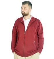 Mode XL Buyuk Beden Erkek Hırka Fermuarlı Stell Dik Yaka 20571 Bordo
