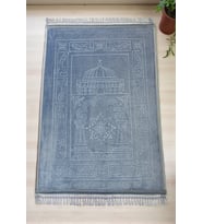 Yumuşak Kadife Dokulu Peluş Seccade Gri (Mavi)