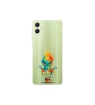 Samsung Galaxy A05 ile uyumlu Splash ahtapot tasarımlı şeffaf silikon kılıf