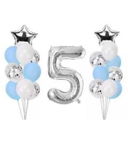 5 Yaş Gümüş Folyo Balon Set 21 Adet