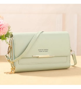 Çok fonksiyonlu mini-büyük Crossbody omuzdan askili çanta (Açık Yeşil)