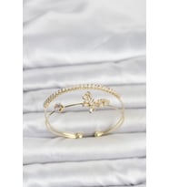 Pirinç Gold Renk Kelebek Model Kadın Bileklik
