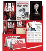 Asla Vazgeçme - Ayraç - Kartpostal - Poster - Nazım Hikmet -  2026 Ajanda Gazi Paşa - Ayyıldız Ahşap Duvar Takvimi - Masa Takvimi