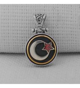 Ayyıldız Tasarımlı Ortası Dönen 925 Ayar Gümüş Kolye Ucu