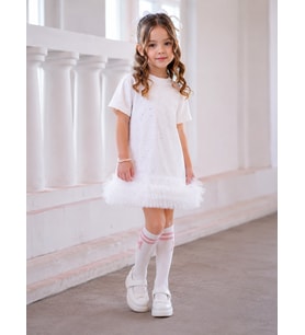 Simli Kumaş Kız Çocuk Elbise - 4/11 Yaş - 31759