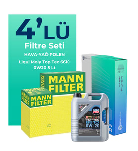 MANN Mercedes A200 Benzin Filtre Bakım Seti Liqui Moly Motor Yağlı (2018-2024) 4 Lü
