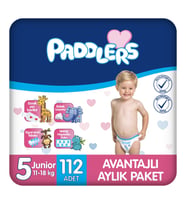 Paddlers Bebek Bezi 5 Numara Junior (11-18 Kg) 112 Adet – Aylık Paket