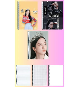 Jisoo A4 defter 3 adet çizgili + kareli + çizgisiz büyük boy 21*29 cm süper set