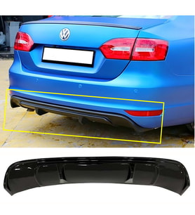 Vw Jetta Mk6 R Difüzör Difizör Plastik Parlak Siyah 2010 2011 2012 2013 2014 Arka-bodykit-ek-karlık