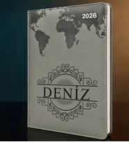 BK Gift Kişiye Özel İsimli Termo Sert Kapak 2026 Gri Ajanda -12, Öğretmenler Günü Hediyesi, Yeni İş Hediyesi