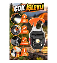 Çok İşlevli USB Şarjlı LED Anahtarlık Feneri – Düdük, Tornavida ve Şişe Açacağı Seti